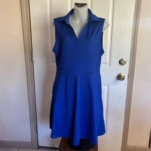 Large FKEEP (Amazon) Royal Blue Golf Tennis  V-Neck Dress/Short Set.  In EUC!